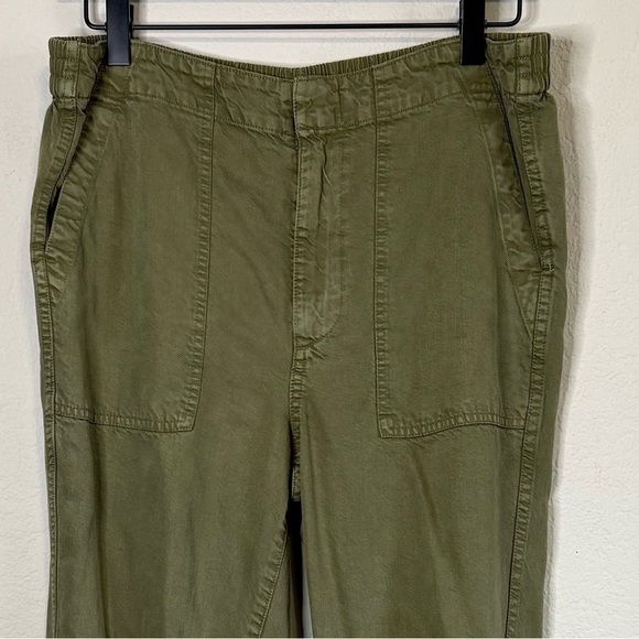 J Crew Zip Up Seaside Pants Olive Green Lightweight Casual Bottoms AJ454 Size 10 - Picture 2 of 13